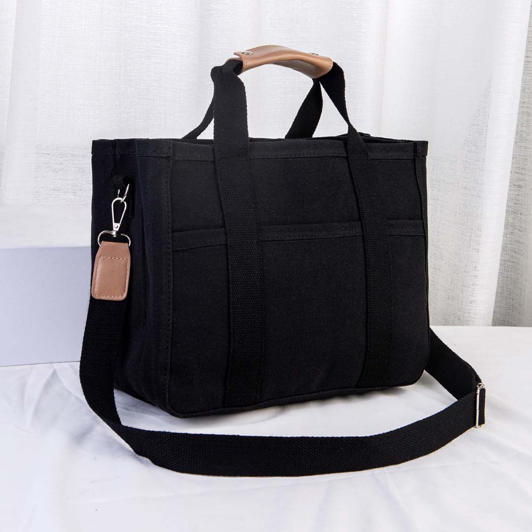VersaChic™ Canvas Multi-Pockets Tote Bag