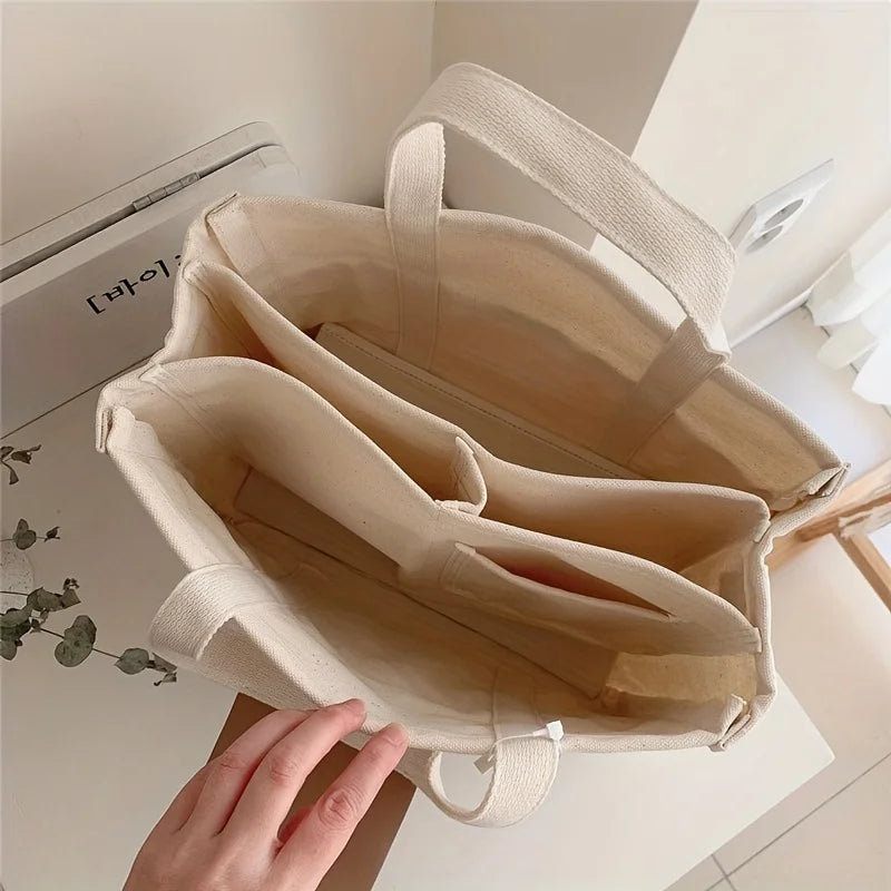 VersaChic™ Canvas Multi-Pockets Tote Bag